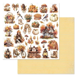 Двусторонний лист "Художница Осень. Картинки", размер 30*30 см, 180гр (ScrapMania)