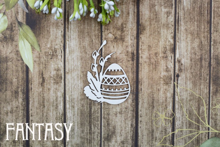 Fantasy chipboard "Easter egg with a pattern 2398" size 5.5*4 cm