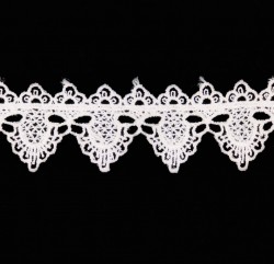 Frosted white lace guipure, width 1.5 cm, cut 50 cm