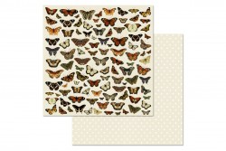 Двусторонний лист бумаги ScrapMania "Сад бабочек", размер 30х30 см, 180 гр/м2 