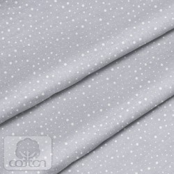 Ткань 100% хлопок Польша "Снежок на сером", размер 50Х50 см