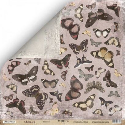 Double-sided sheet of paper Ssarmir Charming "Butterflies" size 30*30cm, 190gr