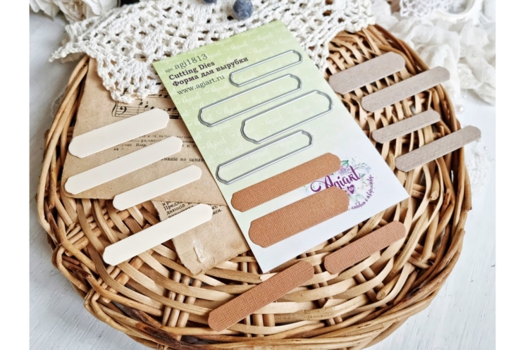 Ножи для вырубки "Бирки №4" от AgiArt, размер от 50*10 mm до 68*12 mm