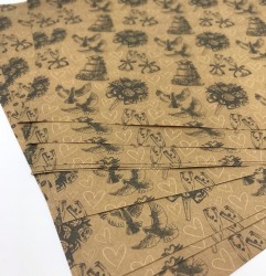Односторонний лист крафтовой бумаги "Свадьба", размер 30х30 см, 80 гр 