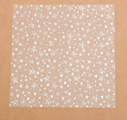Ацетатный лист с фольгированием "Серебряные звёзды" размер 30,5Х30,5 см