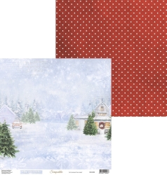 Двусторонний лист бумаги Scrapodelie Зима в городе "Лист 6", размер 30,5х30,5 см, 190 гр/м2