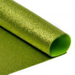 Фоамиран глиттерный "Светло-зелёный", размер 20х30 см, толщина 2 мм