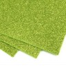 Foamiran glitter "Light green", size 20x30 cm, thickness 2 mm