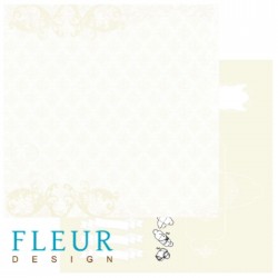 Двусторонний лист бумаги Fleur Design Свадебная "Бежевое кружево", размер 30,5х30,5 см, 190 гр/м2