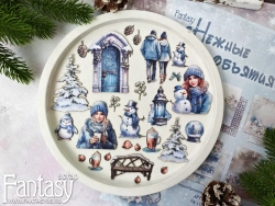 Высечки Fantasy на картоне "Зима, Новый год -01", в наборе 25 шт