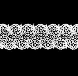 Frosted white lace guipure, width 5 cm, cut 50 cm