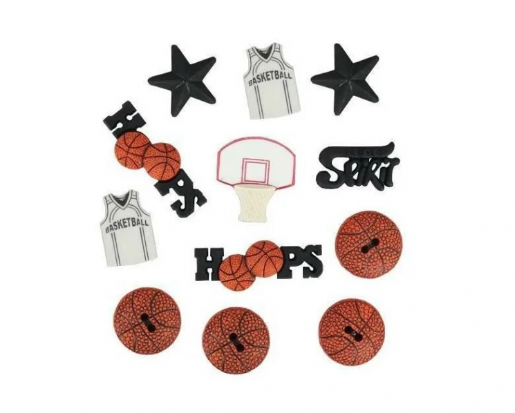 Set of decorative buttons Dress IT UP " Basketball"