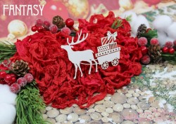Чипборд Fantasy "Рождественный олень с подарками 1601" размер 8,5*6 см