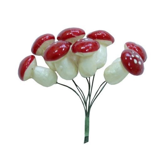 Decorative bouquet "Fly agaric", 8 pcs, size 2X3 cm