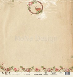 Односторонний лист бумаги MonaDesign Сказочное рождество "Оленёнок" размер 30,5х30,5 см, 190 гр/м2