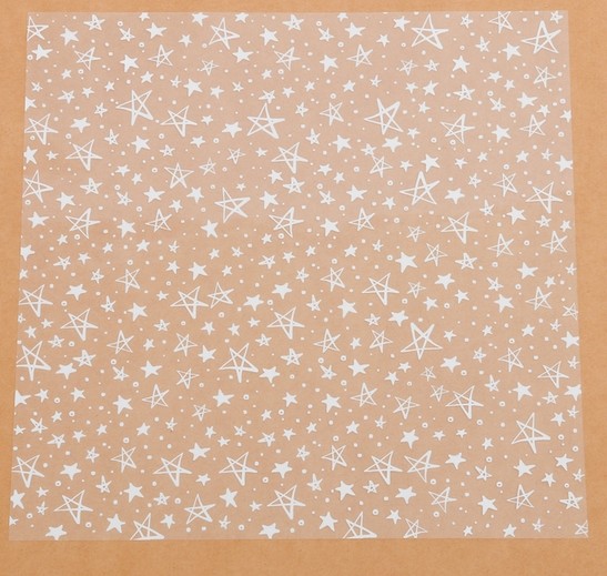 Acetate sheet "White stars", size 30. 5X30. 5 cm