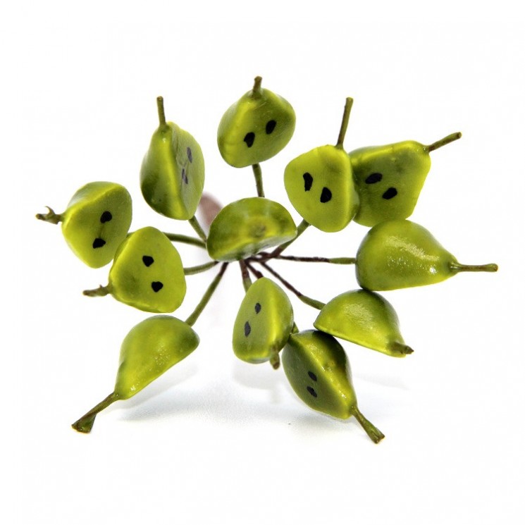 Decorative bouquet Needlework "Green pear slices" 12pcs 