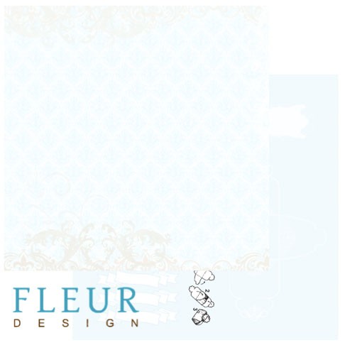 Двусторонний лист бумаги Fleur Design Свадебная "Голубое кружево", размер 30,5х30,5 см, 190 гр/м2