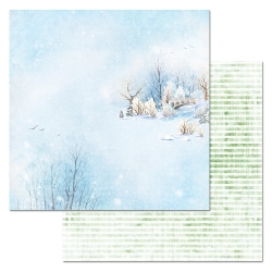 Двусторонний лист "Зимний город. Мост", размер 30*30 см, 180гр (ScrapMania)