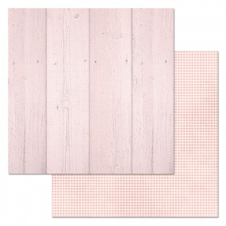 Double-sided sheet of ScrapMania paper " Phonomix. Pink. Cage", size 30x30 cm, 180 g/m2