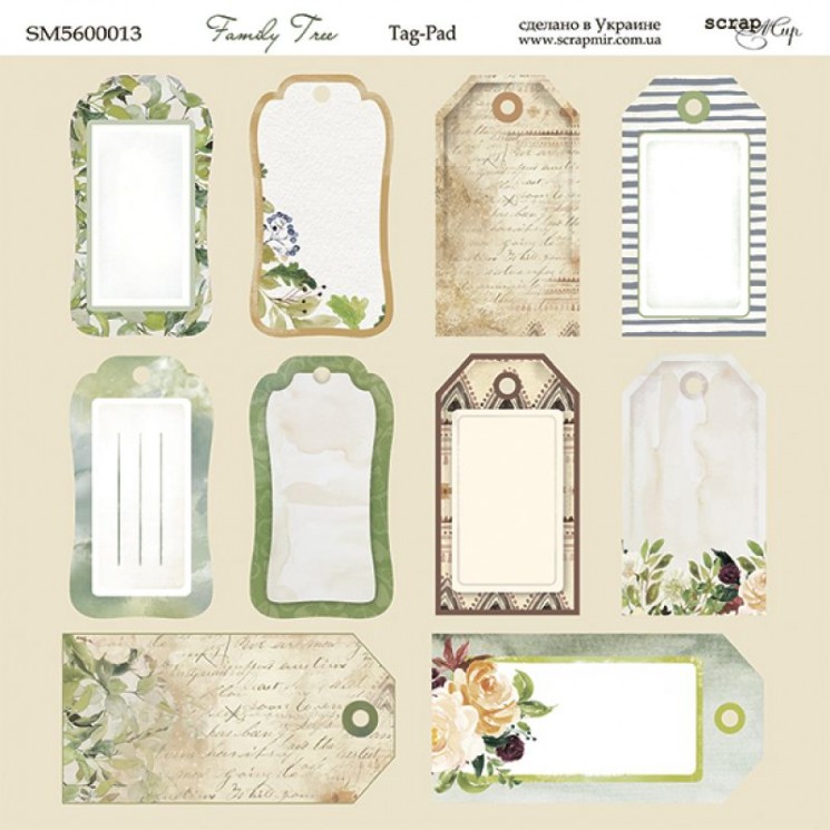 Double-sided sheet of paper SsgarMir Family Tree "Tag-Pad" size 20*20cm, 190gr