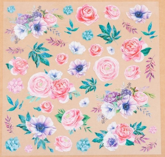 Acetate sheet "Fragrance of flowers", size 30, 5X30, 5 cm