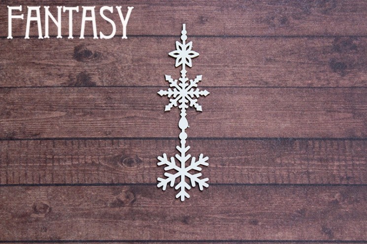 Chipboard Fantasy "Snowflake Pendant Trio 2303" size 7.3*2.1 cm