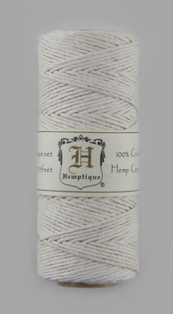 Hemp cord 1 mm, color White, length 1 m