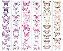 Набор полос с картинками для декорирования Fabrika Decoru "Бабочки 5", размер 5х30,5 см, 6 шт