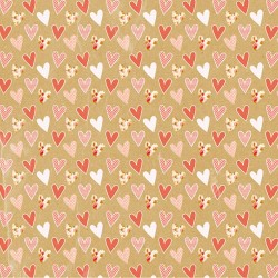 Односторонний лист бумаги ScrapМир Любовь "Сердечки" размер 30*30 см, 190гр