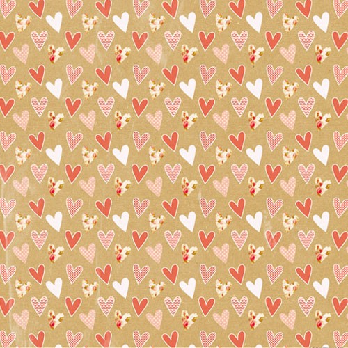 One-sided sheet of paper SsgarMir Love "Hearts" size 30*30 cm, 190gr