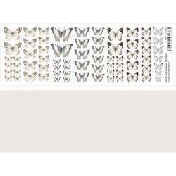 Двусторонний лист с картинками "Бабочки кремовые", 10х30см, 180 гр/м2