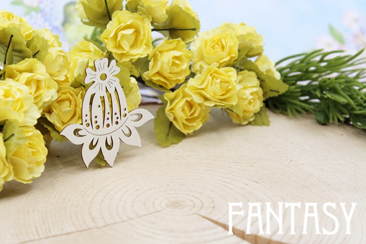 Чипборд Fantasy "Элемент росписи Гжель 1521" размер 4,6*4,6 см