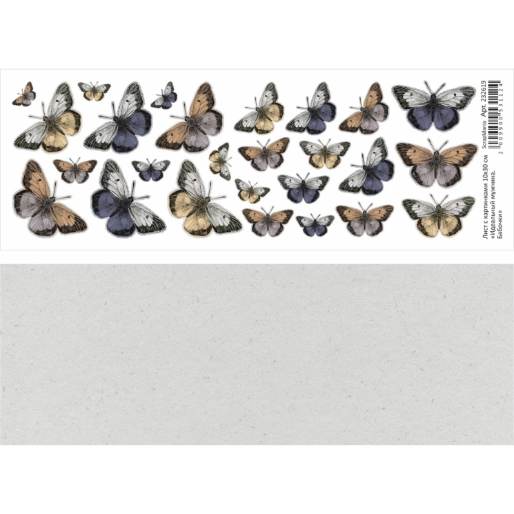 Двусторонний лист с картинками "Идеальный мужчина. Бабочки", 10х30 см, 180 гр/м2