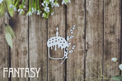 Чипборд Fantasy «Пасхальный кулич с вербой 2405» размер 6,5*5,5 см