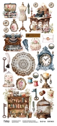 Тканевый лист для вырезания FANTASY "Винтажная рапсодия -11" размер 12*27 см