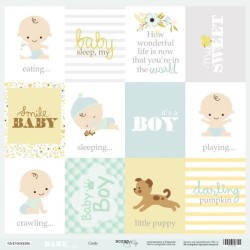 Односторонний лист бумаги ScrapМир Baby Smile "Cards (ENG)" размер 30*30см, 190гр