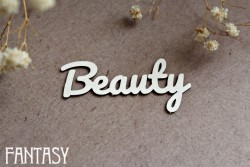 Чипборд Fantasy надпись "Beauty 1268" размер 2,4*5,6 см