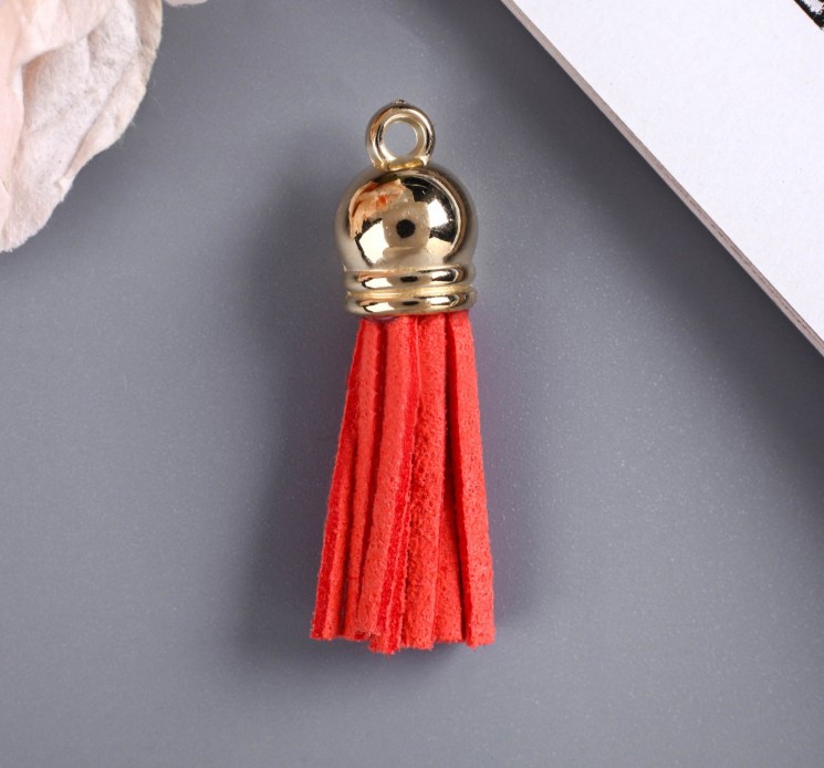 Decor for creativity isc.suede "Coral fringe" gold, 4x1. 7 cm, 1 piece