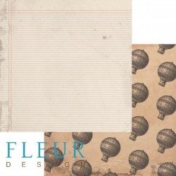 Двусторонний лист бумаги Fleur Design Ретро базовая "Тетрадь", размер 30,5х30,5 см, 190 гр/м2