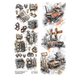 Лист с картинками 10х30 см "Стальное сердце. Напряжение" (ScrapMania)