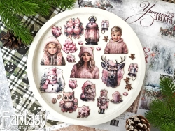 Высечки Fantasy на картоне "Зима, Новый год -07", в наборе 28 шт