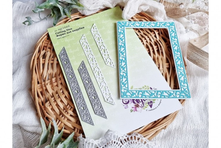 Ножи для вырубки "Ажурные наличники для рамки 9*13 см" от AgiArt, размер вырубки 139*12 mm, 99*12 mm