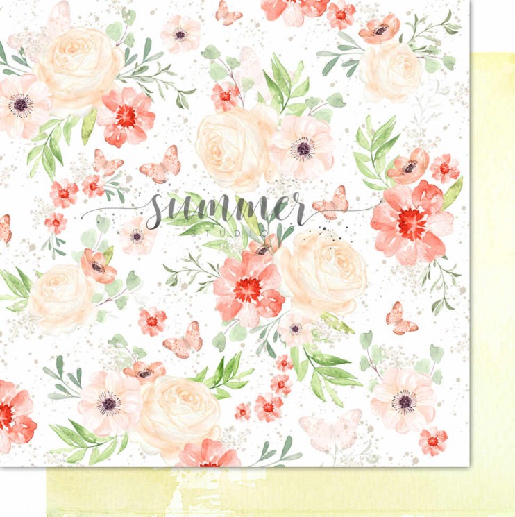 Double-sided sheet of paper Summer Studio Special Summer "Summer" size 30.5*30.5 cm, 190gr