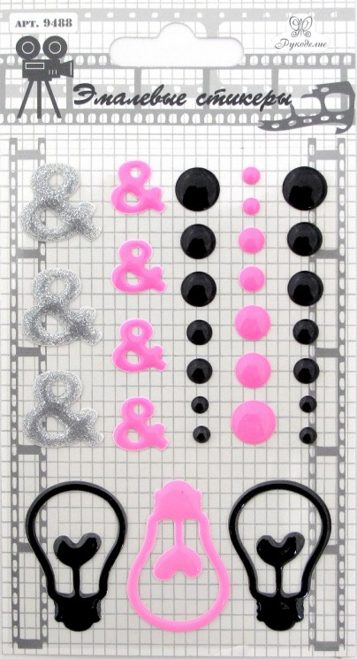 Set of enamel stickers Needlework "Light bulbs" 31 elements