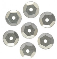 Набор граненых пайеток "Матовое серебро", 6 мм, 10 гр