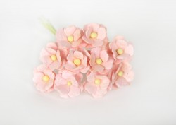 Цветы вишни средние "Розовоперсиковые светлые" размер 1,5-2 см 5 шт