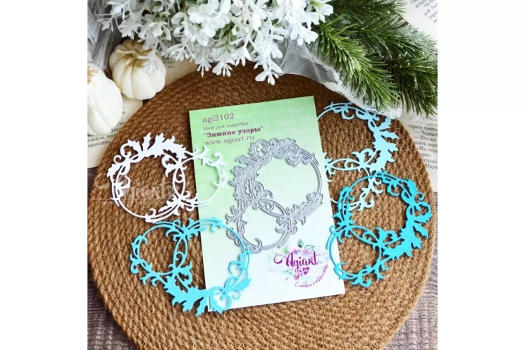 Нож для вырубки "Зимние узоры" от AgiArt, размер 89*68 mm