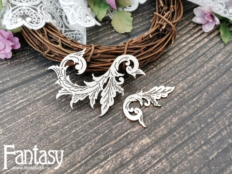 Чипборд Fantasy "Завитки 3783" размер 5*3 см и 6,5*5,5 см