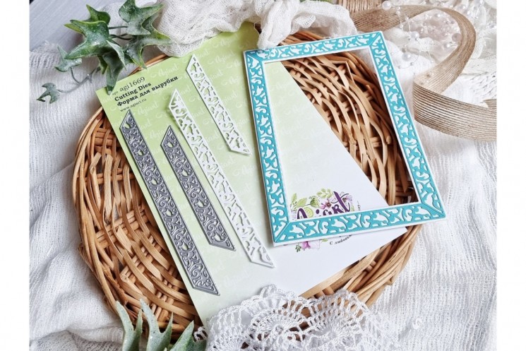 Ножи для вырубки "Ажурные наличники для рамки 10*15 см" от AgiArt, размер вырубки 159*12 mm, 109*12 mm